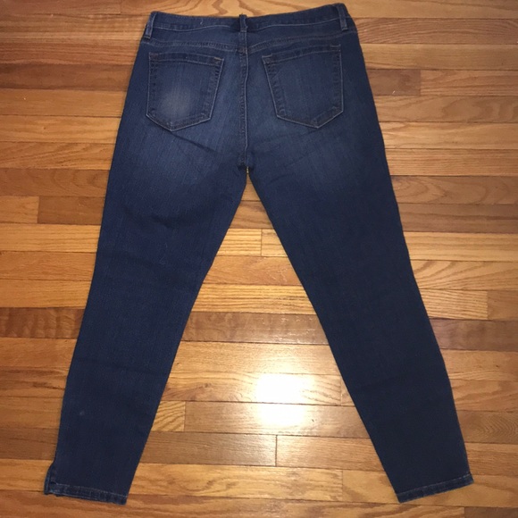 Loft Cropped Ankle Zipper Jeans Stretch Denim Medium Wash Size 6 - Picture 4 of 6